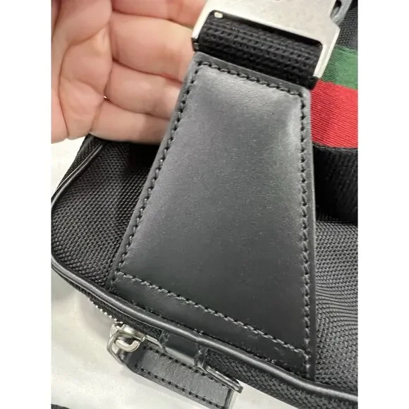 Gucci Techno Web Stripe Belt Bag W/Duster & Authenticity Retail $1400